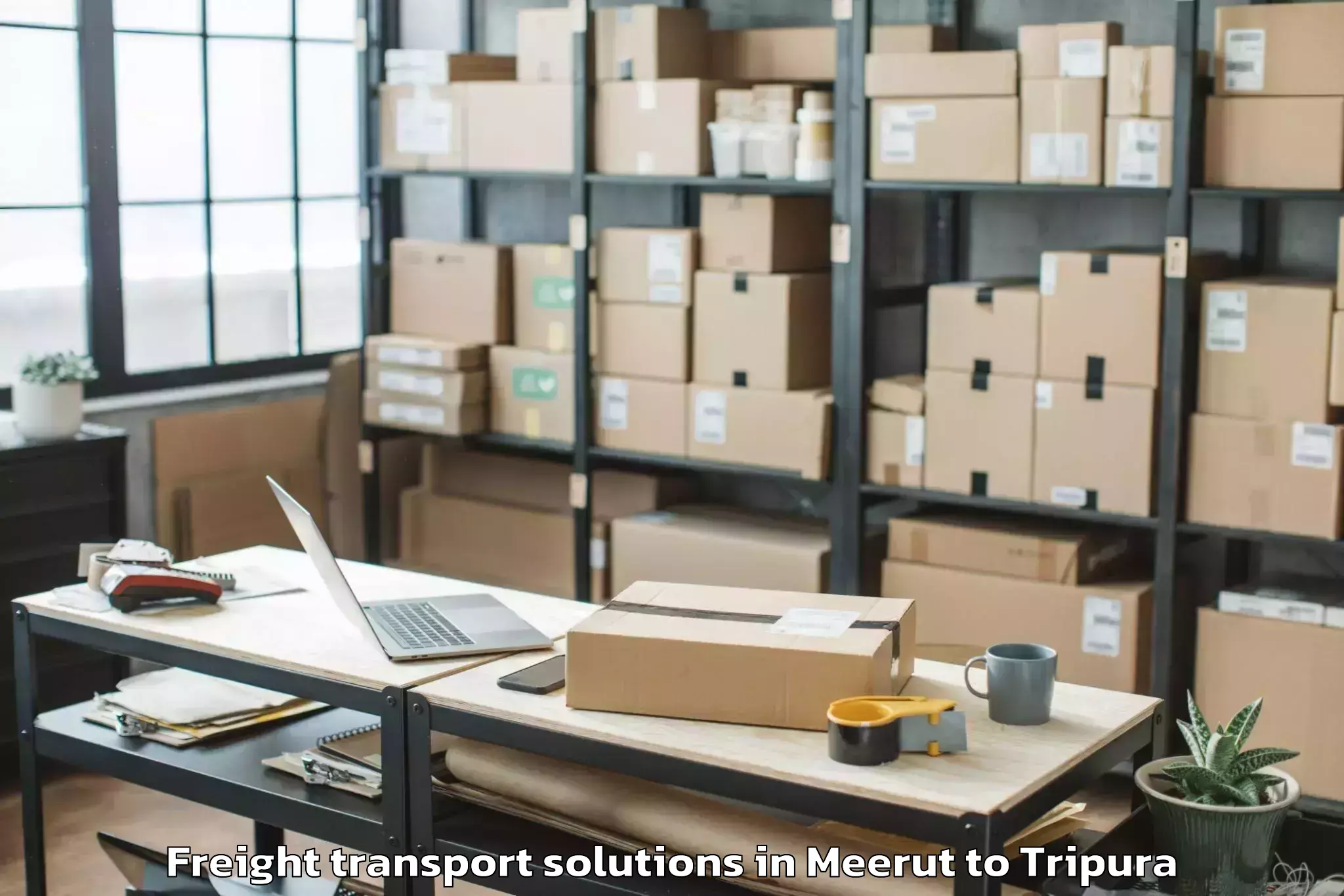 Top Meerut to Jirania Freight Transport Solutions Available